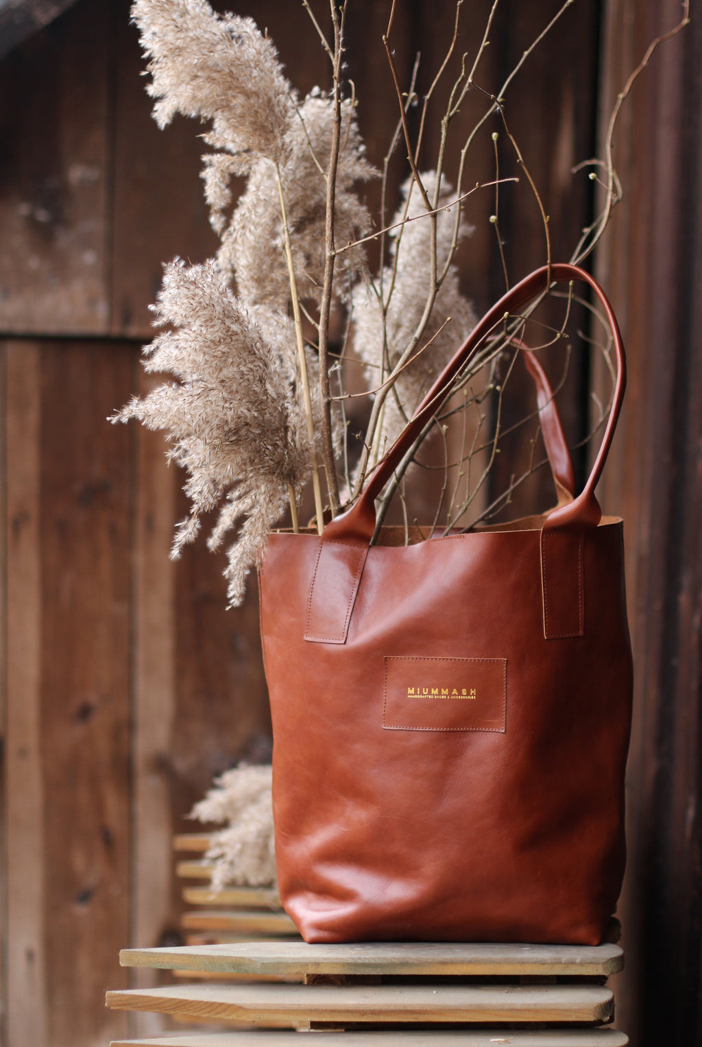 Natalia torba shopper koniakowy brąz