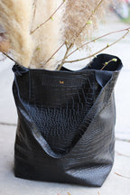 Maria torba shopper czarny krokodyl