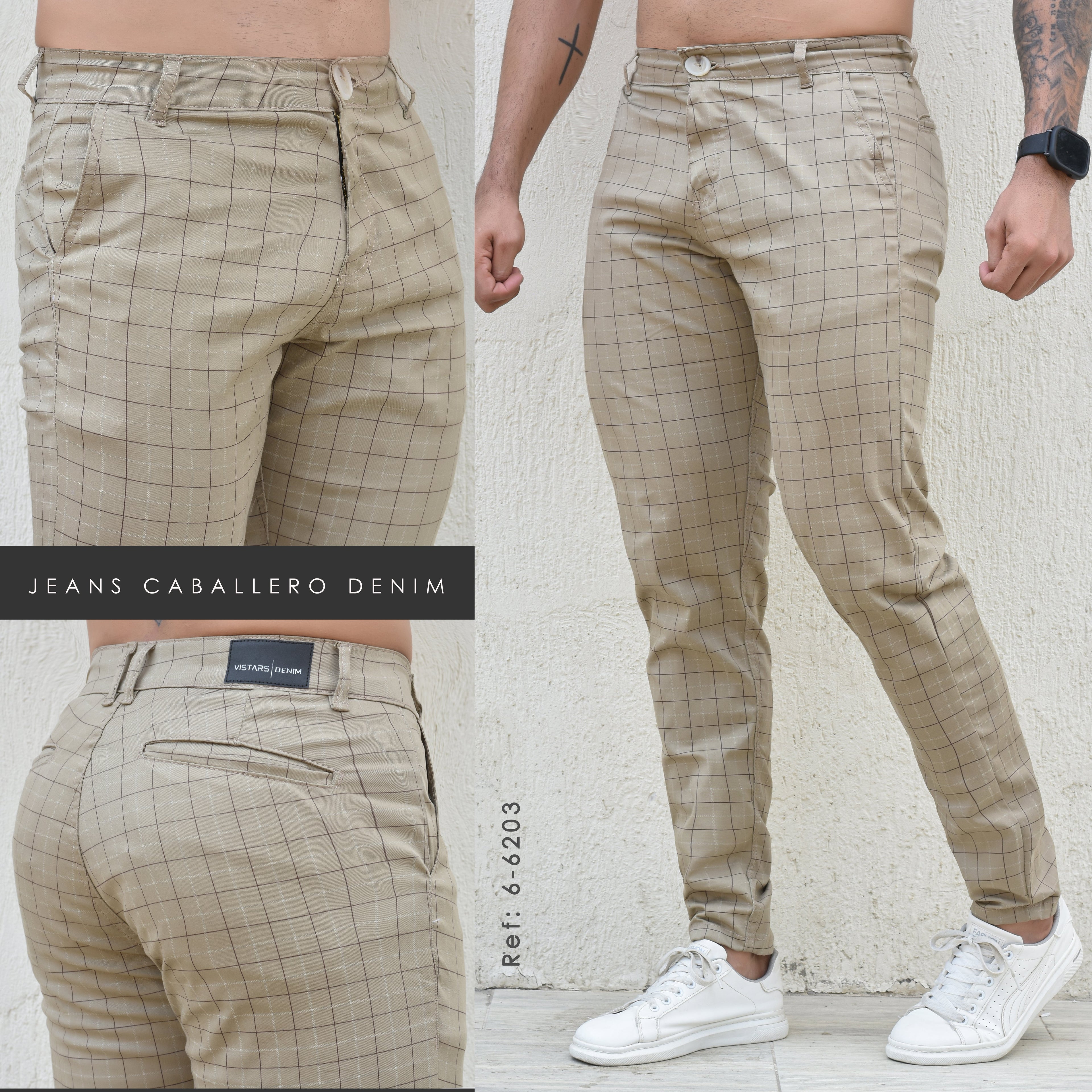 JEANS HOMBRE CUADROS REF 6-6203