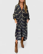 Amelie™ | Elegancka Boho Maxi Sukienka w Paski