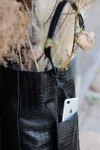 Maria torba shopper czarny krokodyl