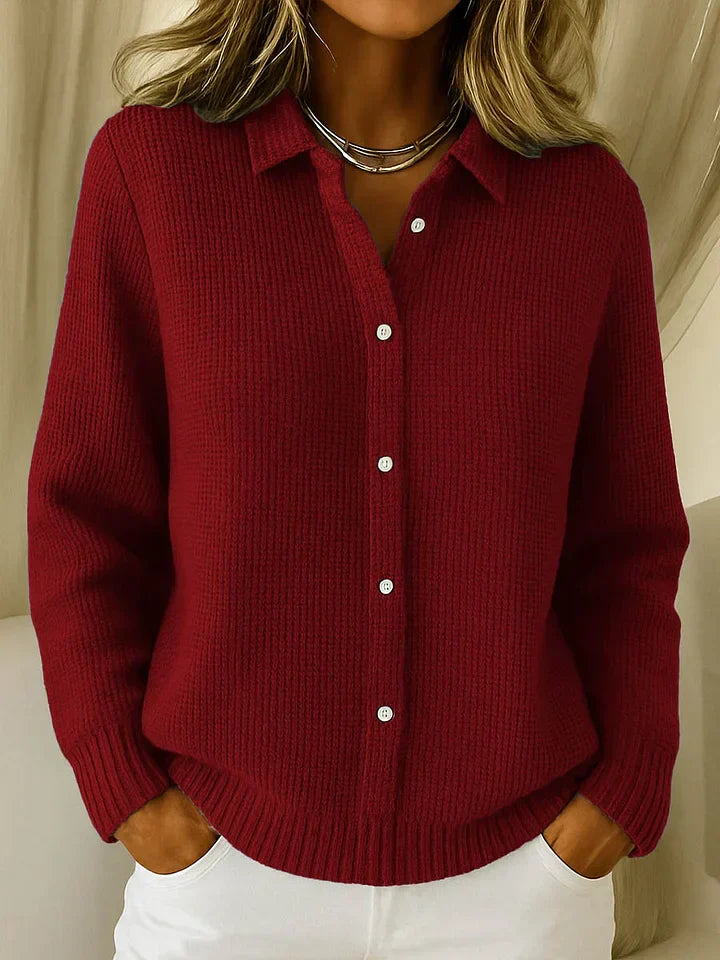 Lila™ | Sweter z dzianinowym kołnierzem