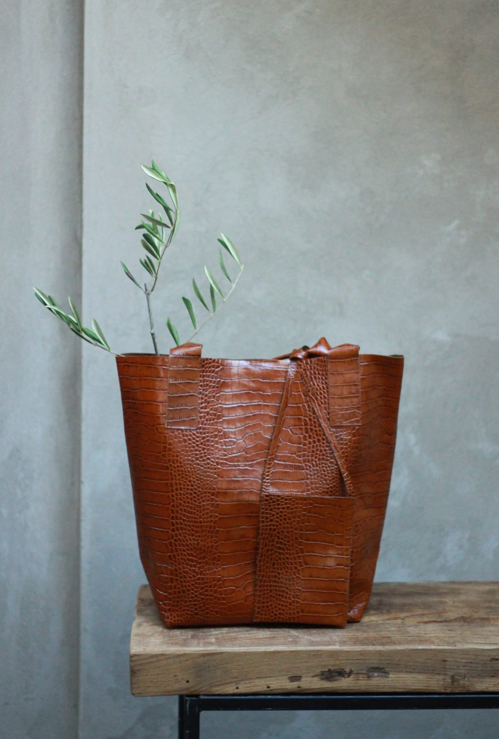 Anna torba shopper brąz krokodyl