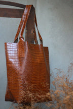 Anna torba shopper brąz krokodyl