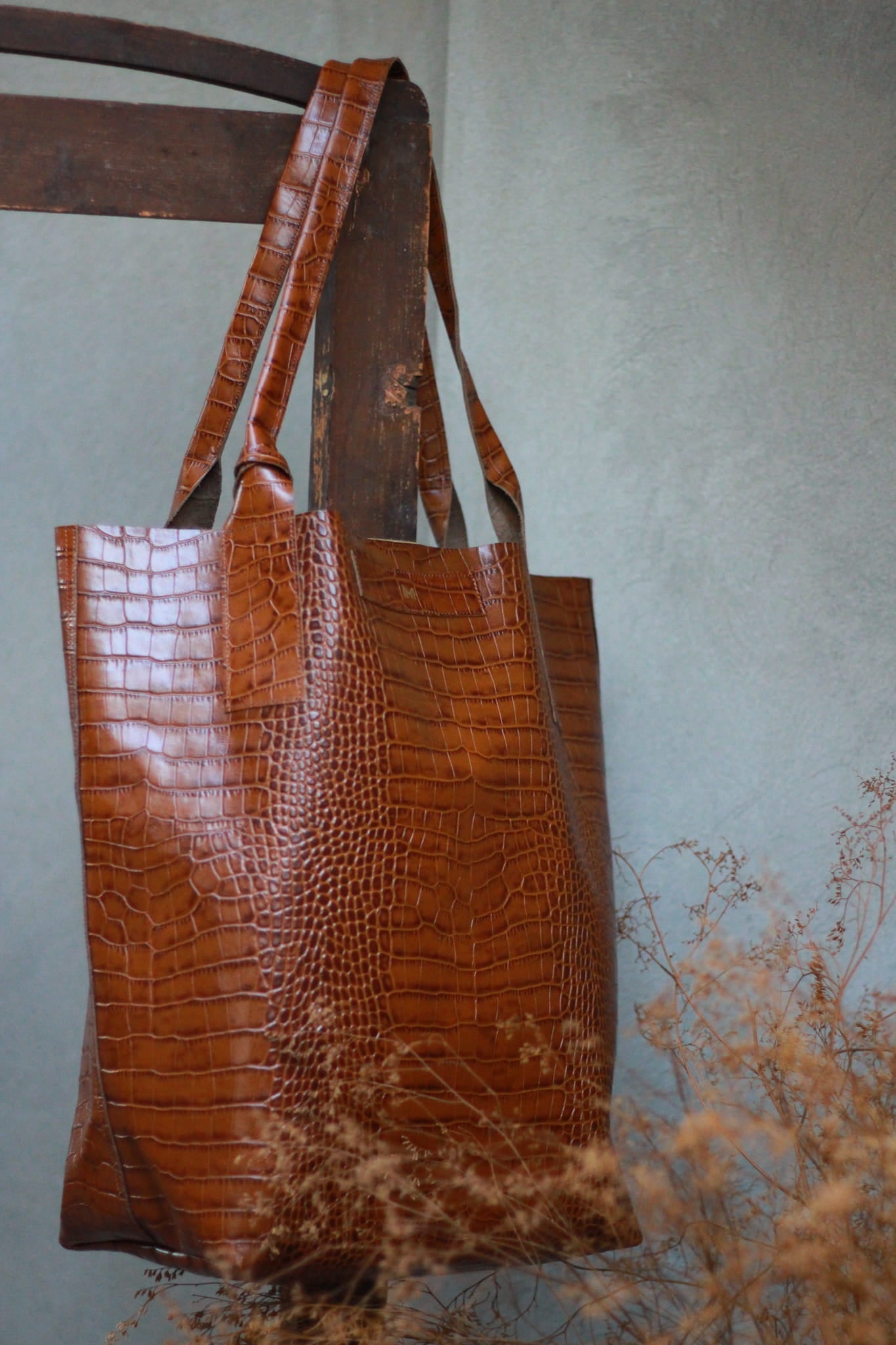 Anna torba shopper brąz krokodyl