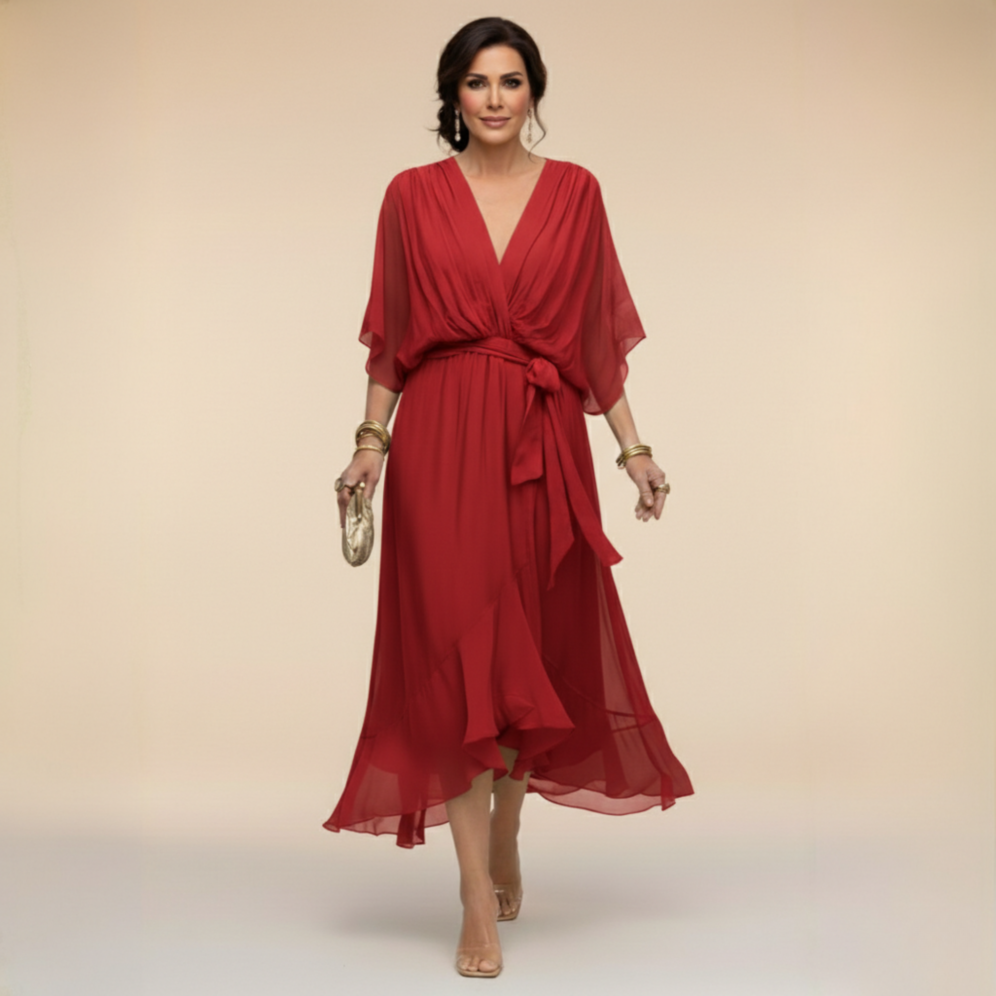 Monica Vestido con Escote en V