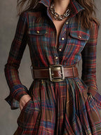 Giulietta Vestido Camisero Maxi de Cuadros