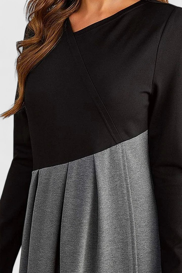 Janet | Elegancka Maxi Sukienka z Długim Rękawem