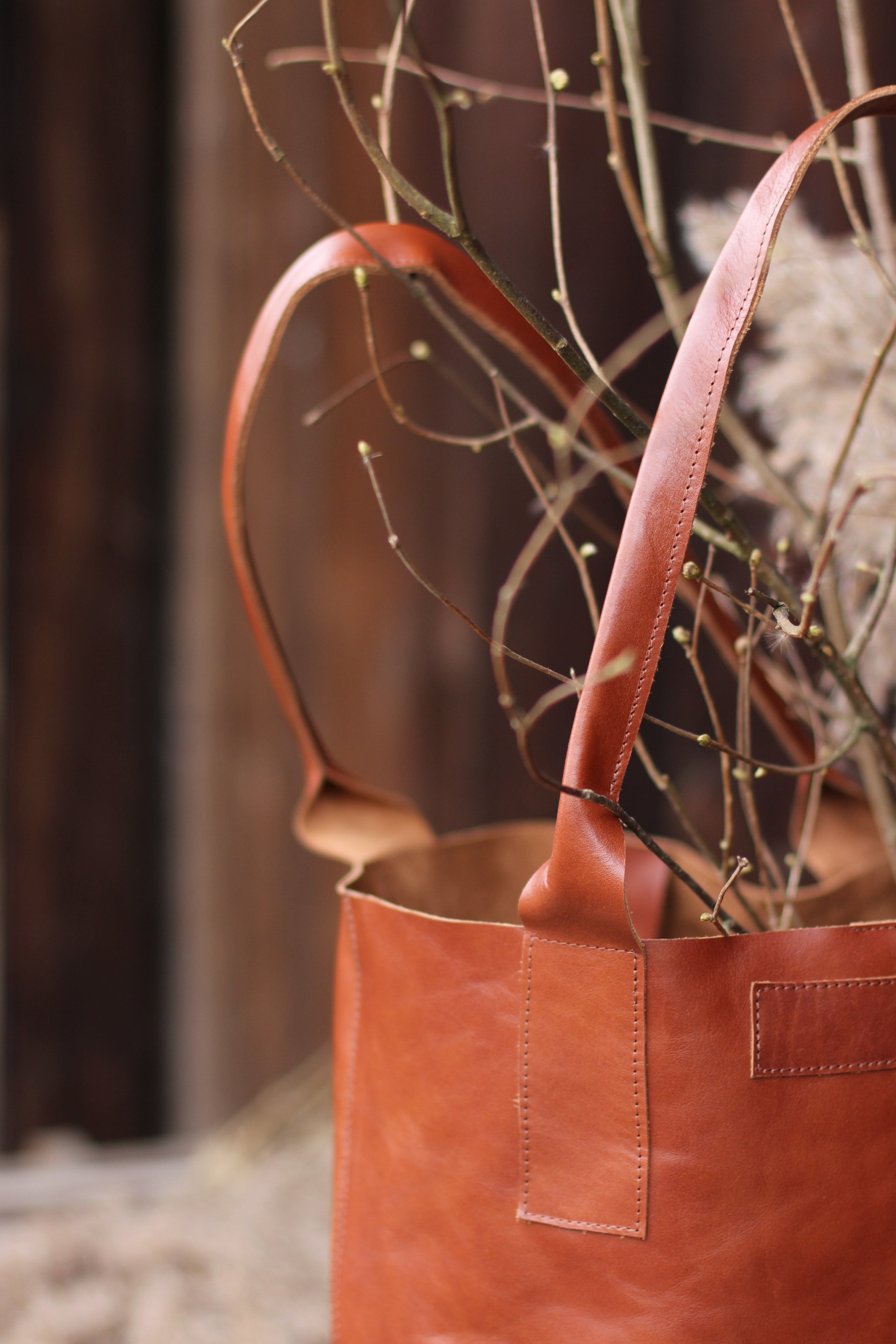 Natalia torba shopper koniakowy brąz