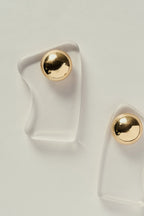 Aretes de Acrílico Orgánico con Acabado Dorado