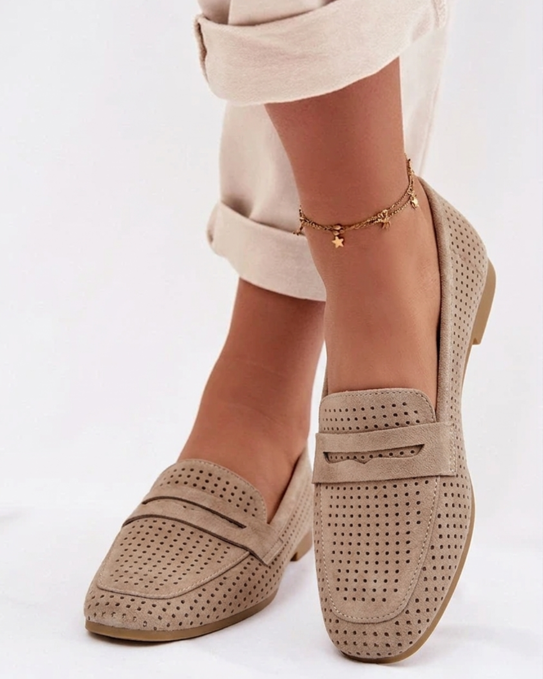 Celia khaki mokasyny wsuwane