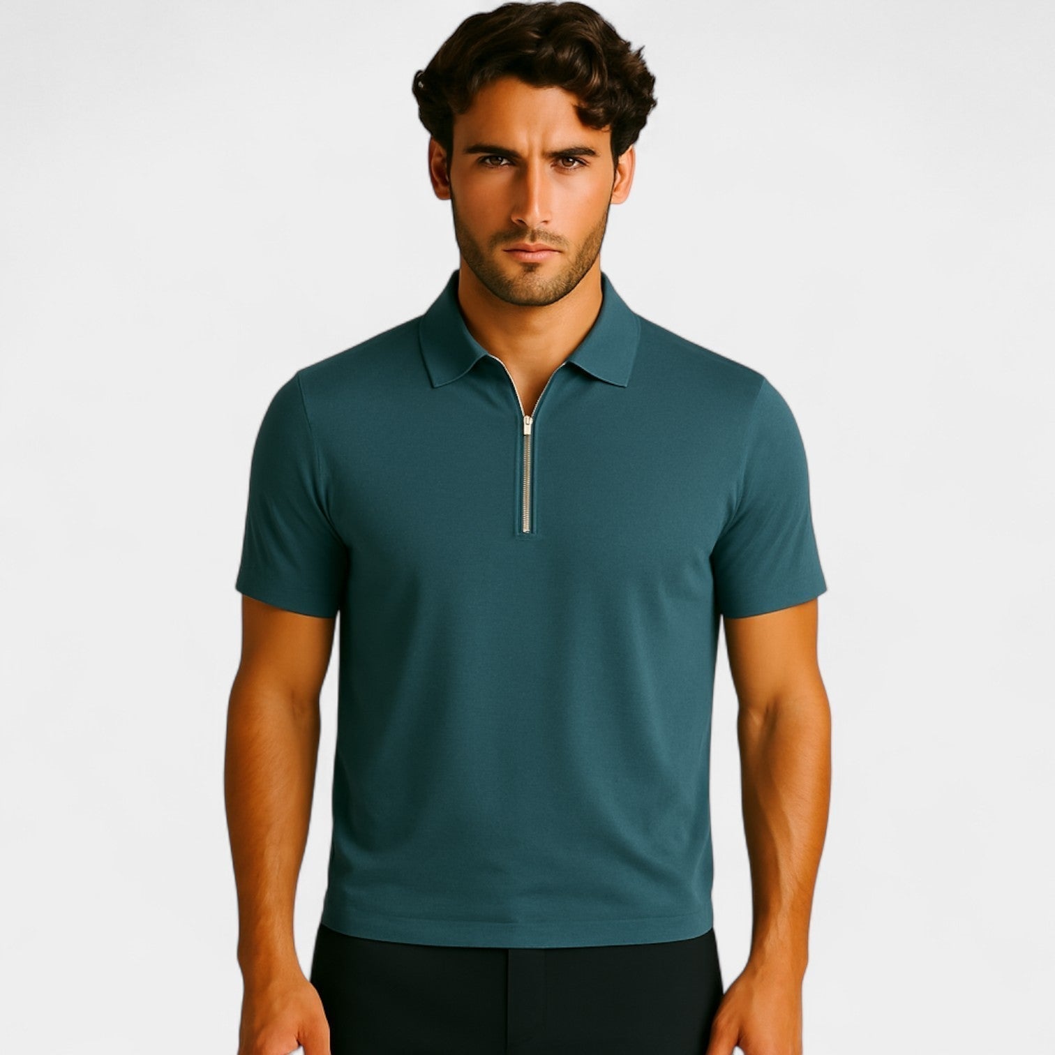 XALVIERE | Polo para Hombre con Media Cremallera y Tejido Ligero