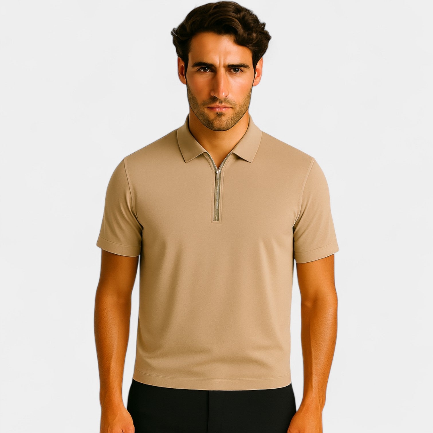 XALVIERE | Polo para Hombre con Media Cremallera y Tejido Ligero