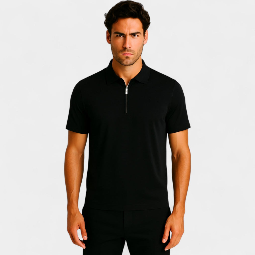 XALVIERE | Polo para Hombre con Media Cremallera y Tejido Ligero