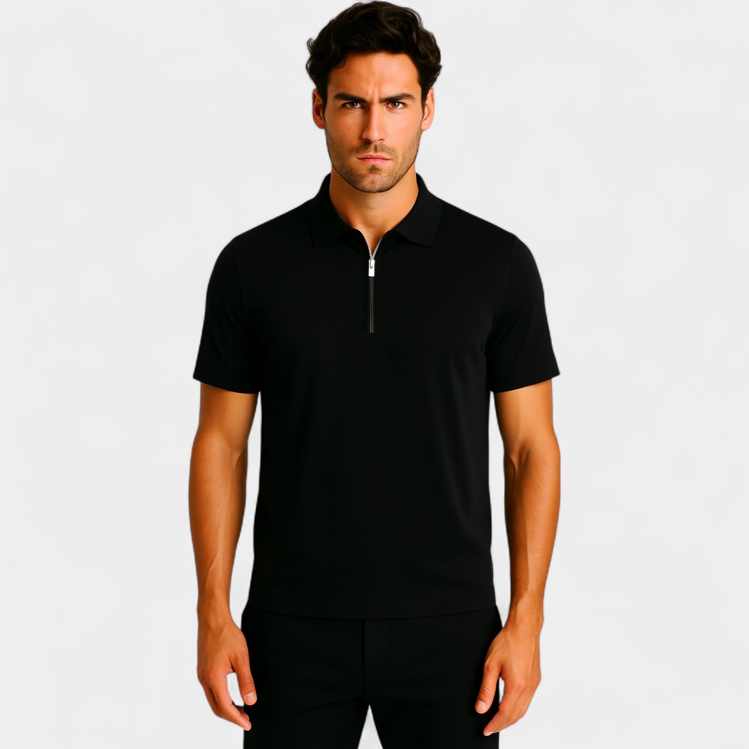 XALVIERE | Polo para Hombre con Media Cremallera y Tejido Ligero