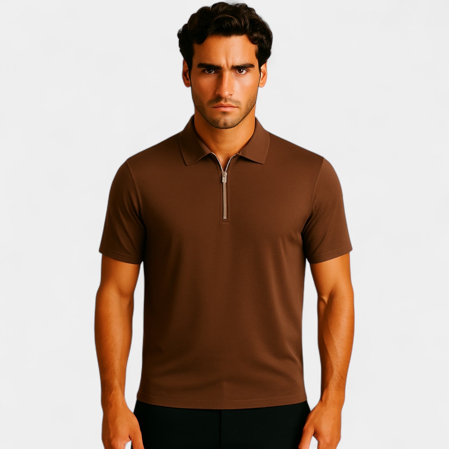 XALVIERE | Polo para Hombre con Media Cremallera y Tejido Ligero