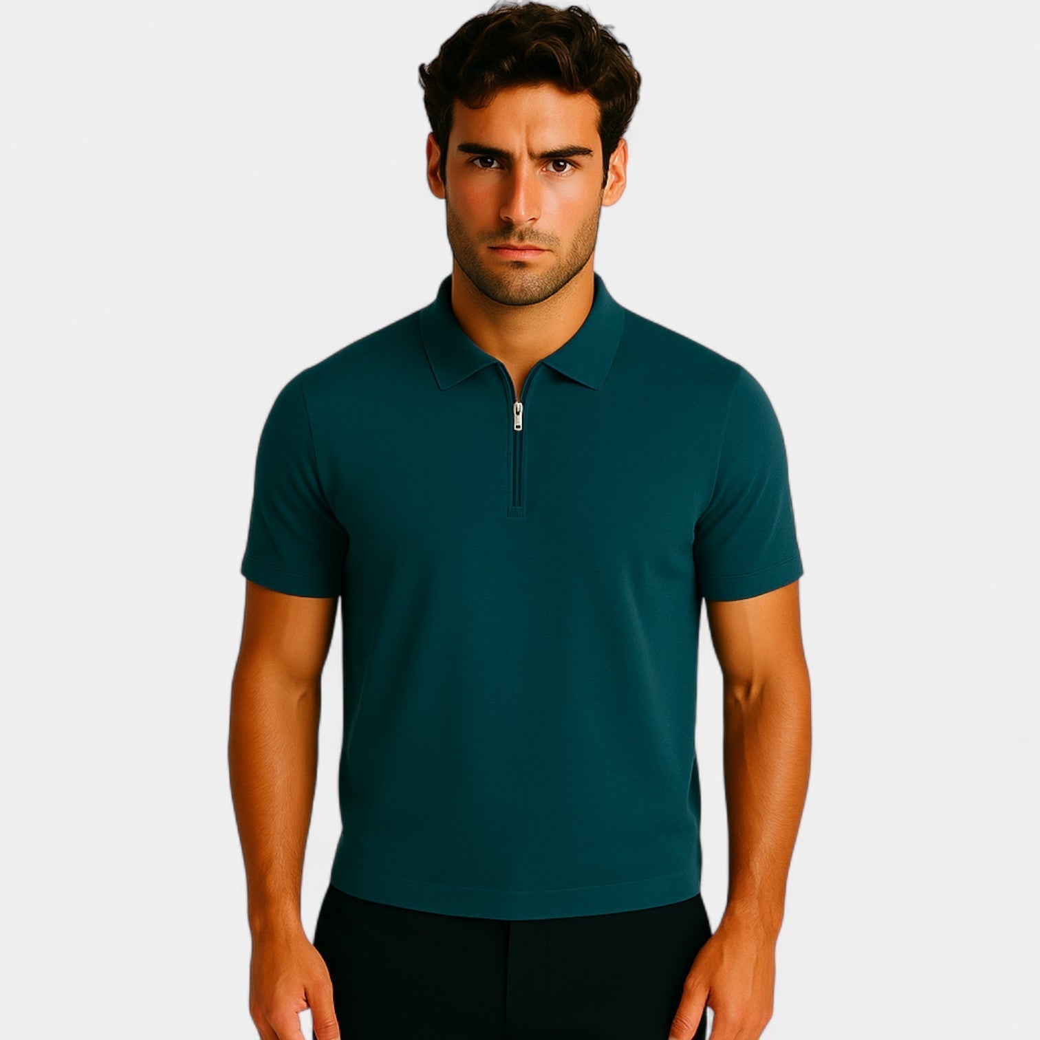 XALVIERE | Polo para Hombre con Media Cremallera y Tejido Ligero