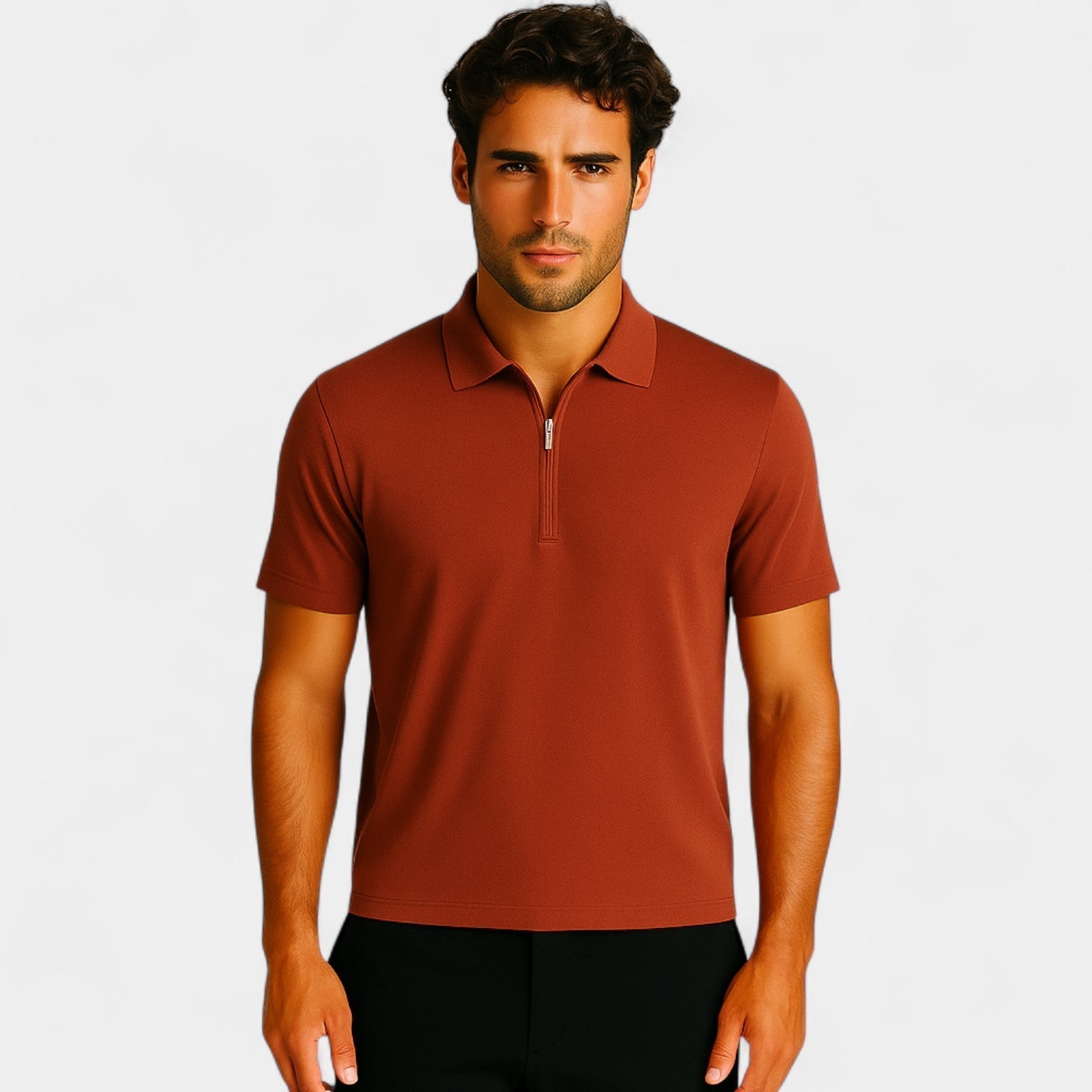XALVIERE | Polo para Hombre con Media Cremallera y Tejido Ligero