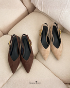 Wsuwane buty w kolorze taupe
