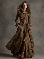 Giulietta Vestido Camisero Maxi de Cuadros