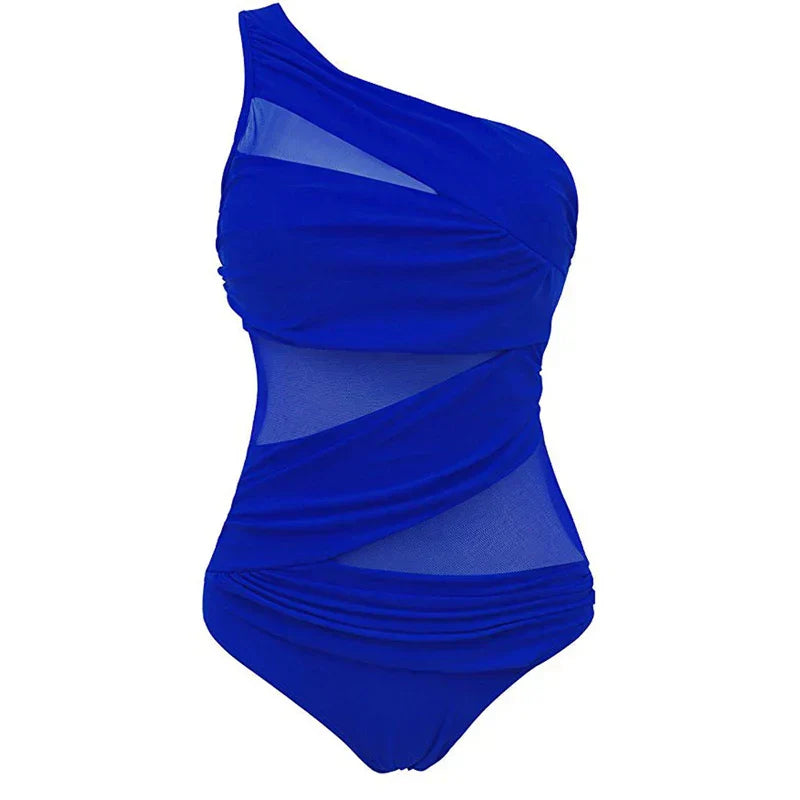 Nayla | Elegante traje de baño de un solo hombro disponible en tallas cómodas