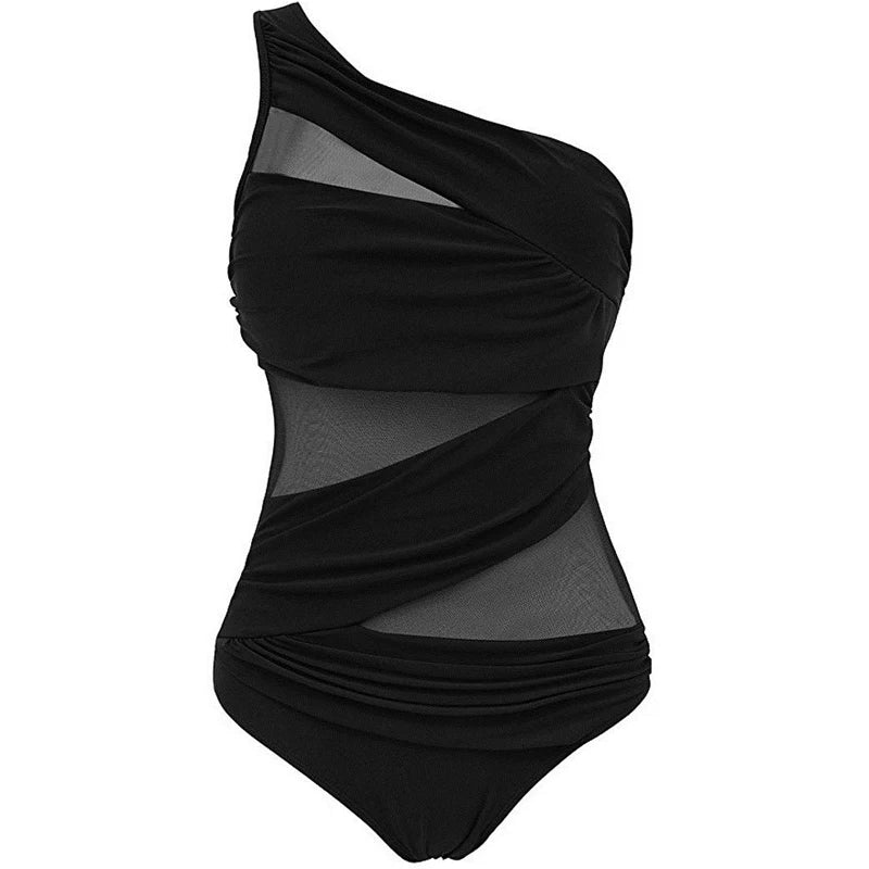 Nayla | Elegante traje de baño de un solo hombro disponible en tallas cómodas