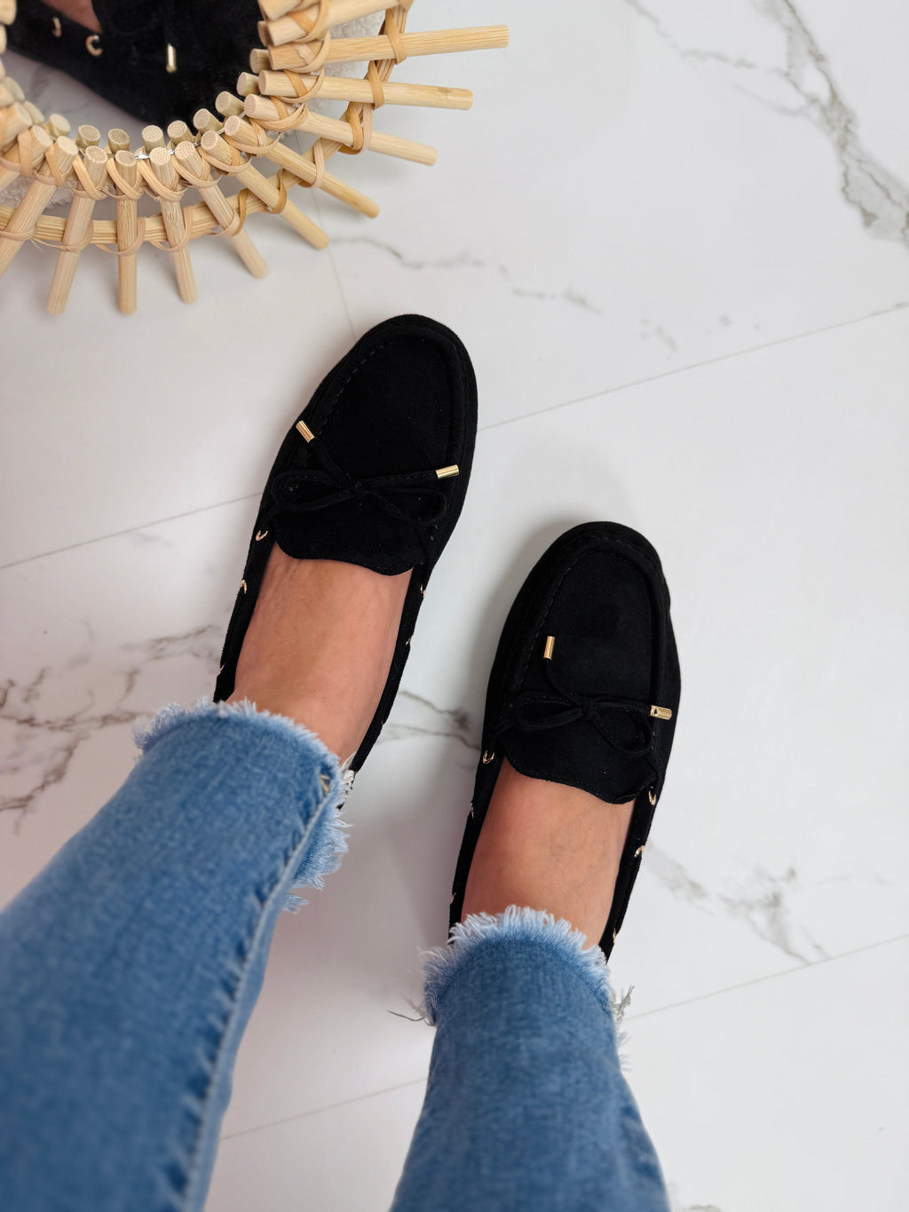 Farra Black Moccasins