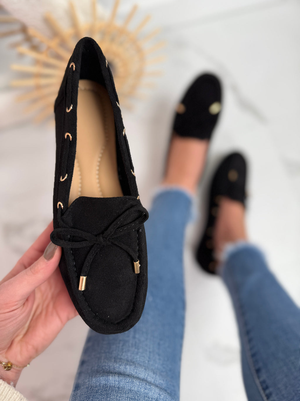 Farra Black Moccasins