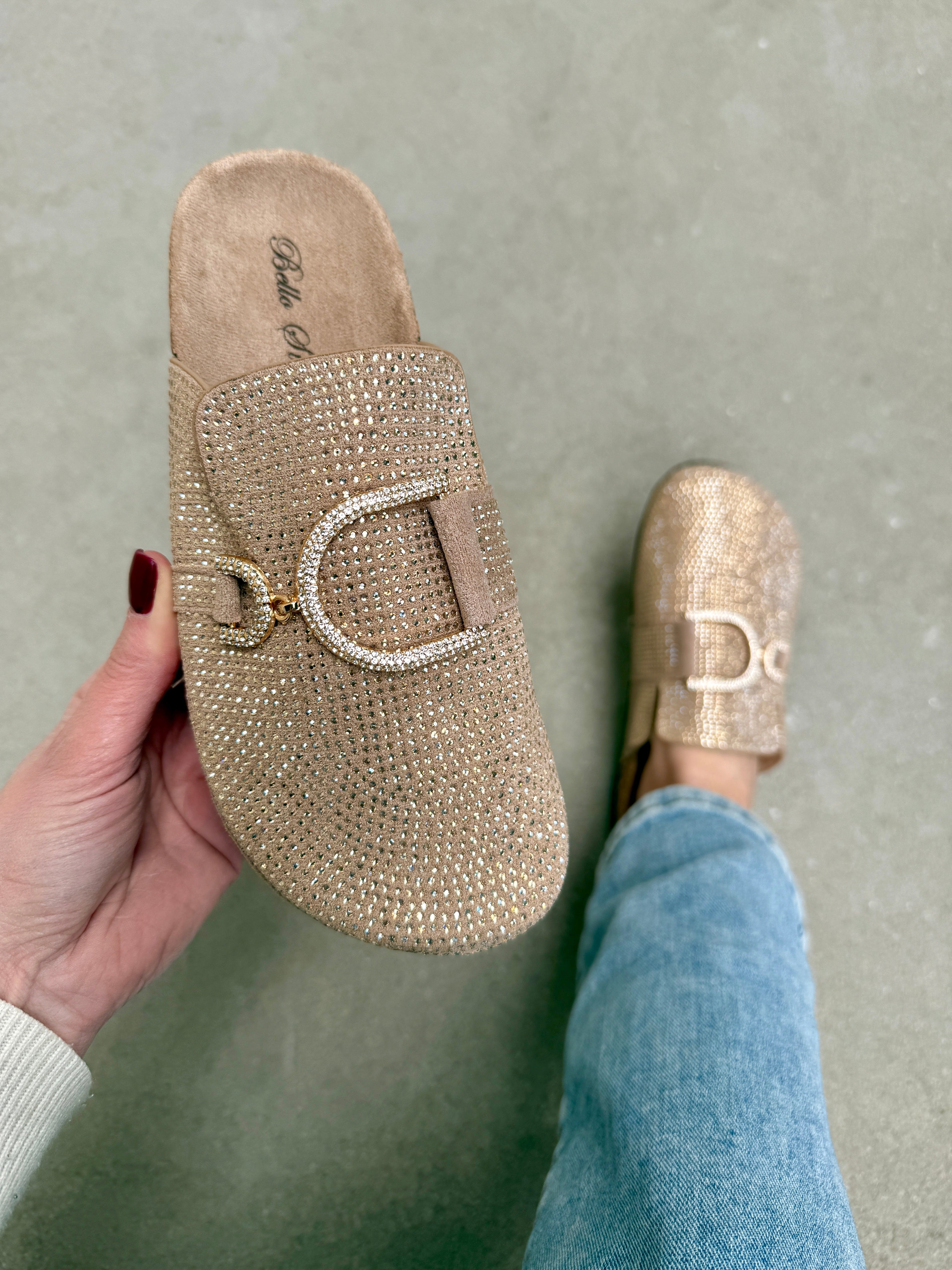 Chic khaki mokasyny wsuwane