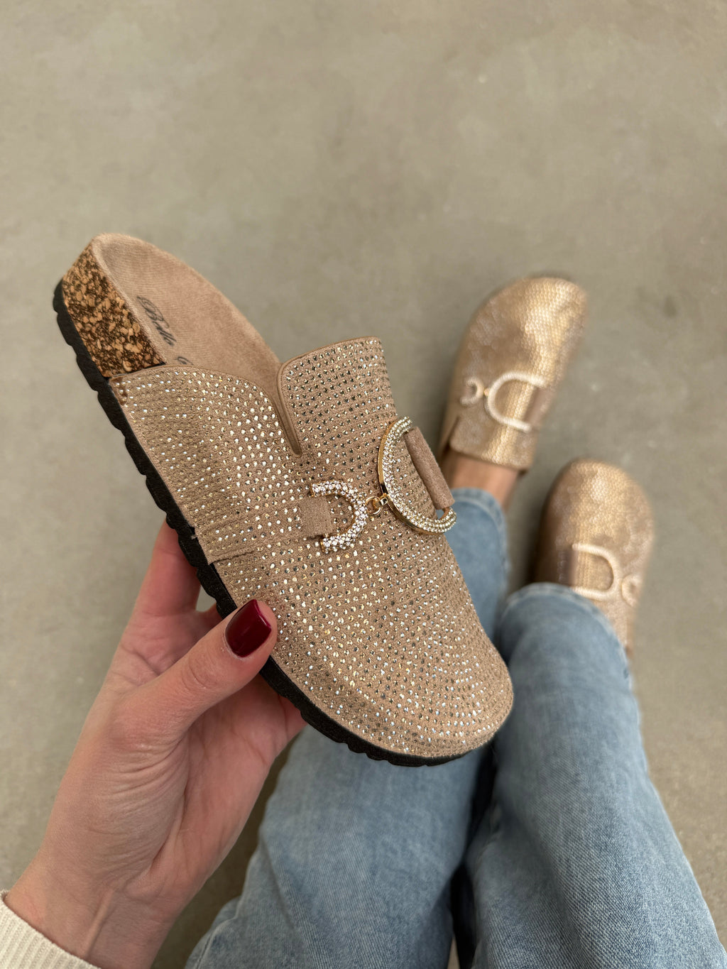 Chic khaki mokasyny wsuwane