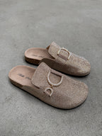 Chic khaki mokasyny wsuwane
