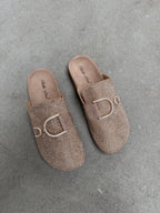 Chic khaki mokasyny wsuwane