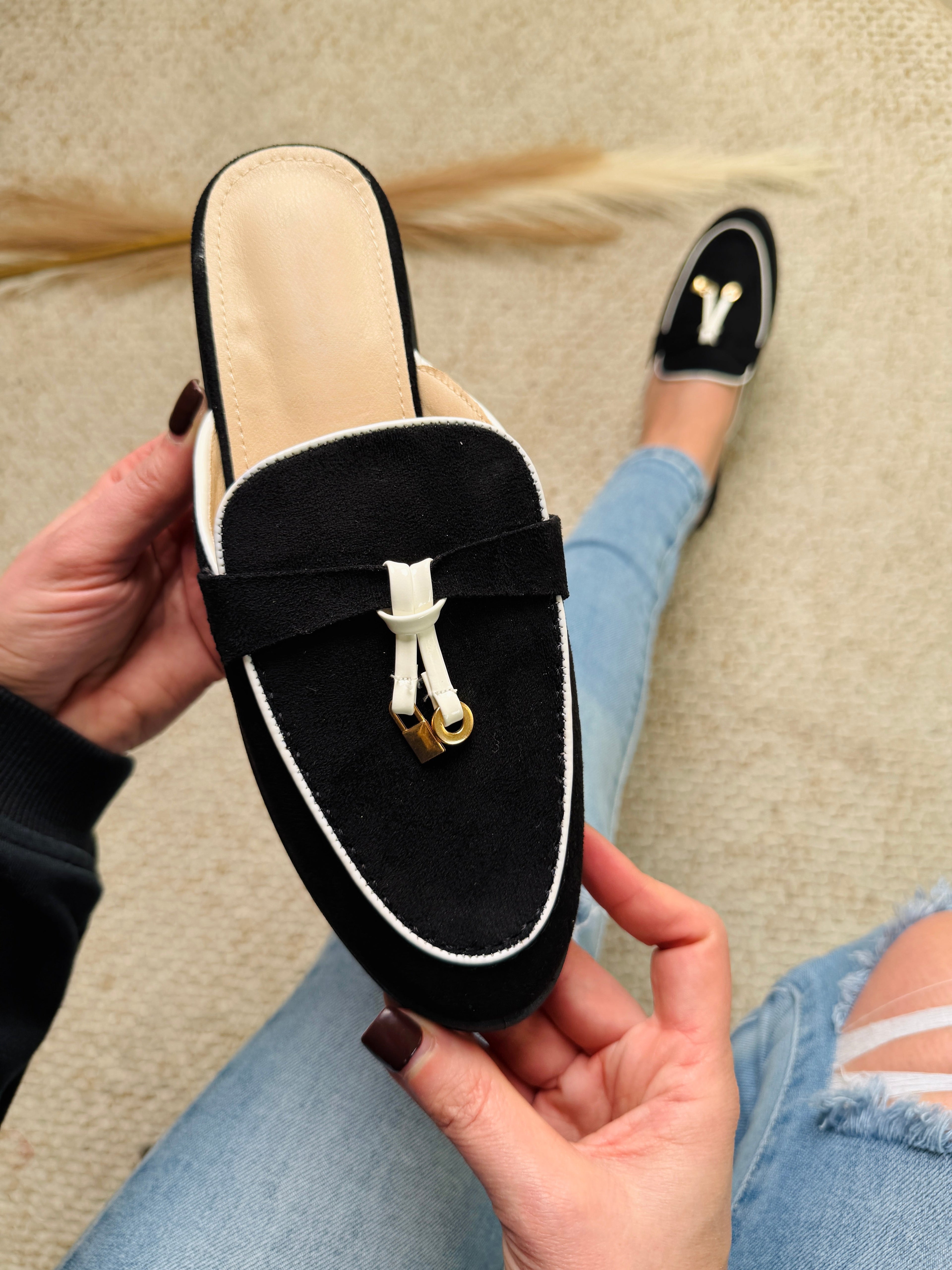 Betty Black Slide Sandals