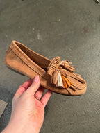 Camel brązowe mokasyny Ibiza z frędzlami