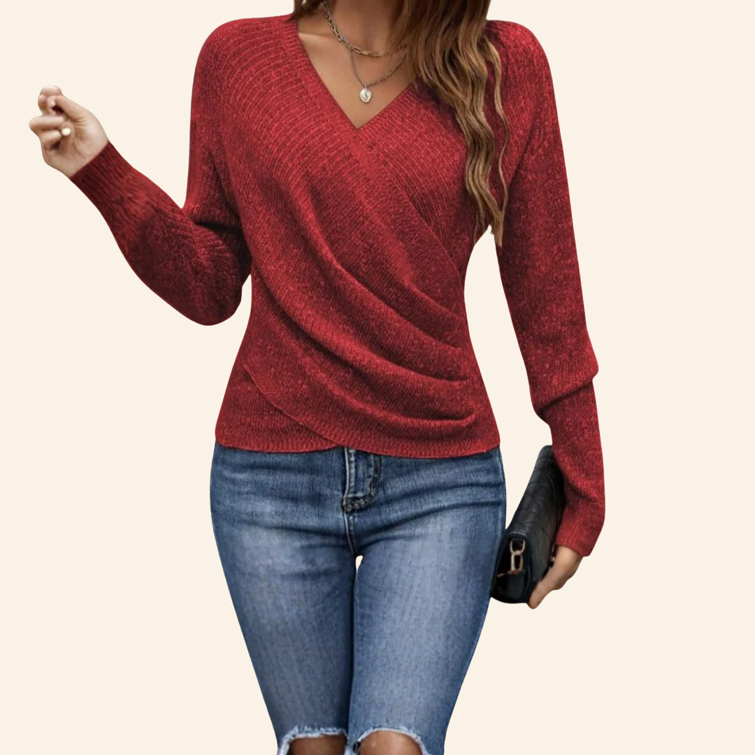 Seravielle | Elegancka bluzka z dekoltem w serek