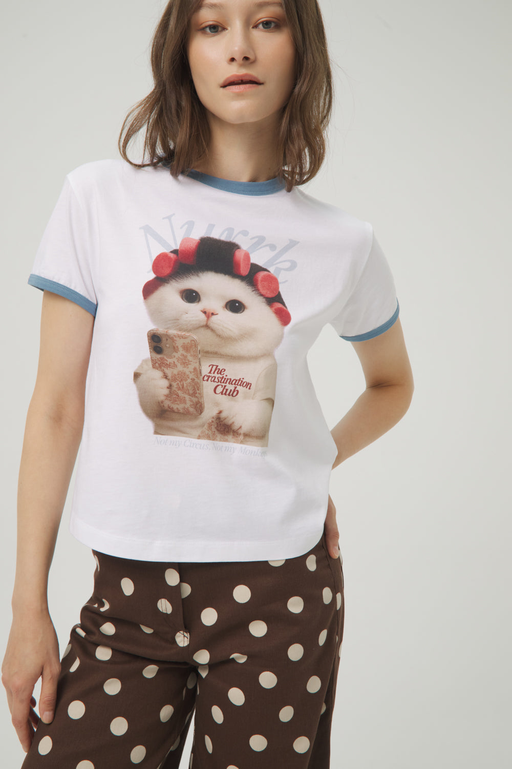 CAMISETA AZUL GATITO PROCRASTINADOR