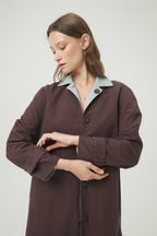 TRENCH REVERSIBLE CHOCOLATE Y AZUL