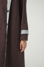 TRENCH REVERSIBLE CHOCOLATE Y AZUL
