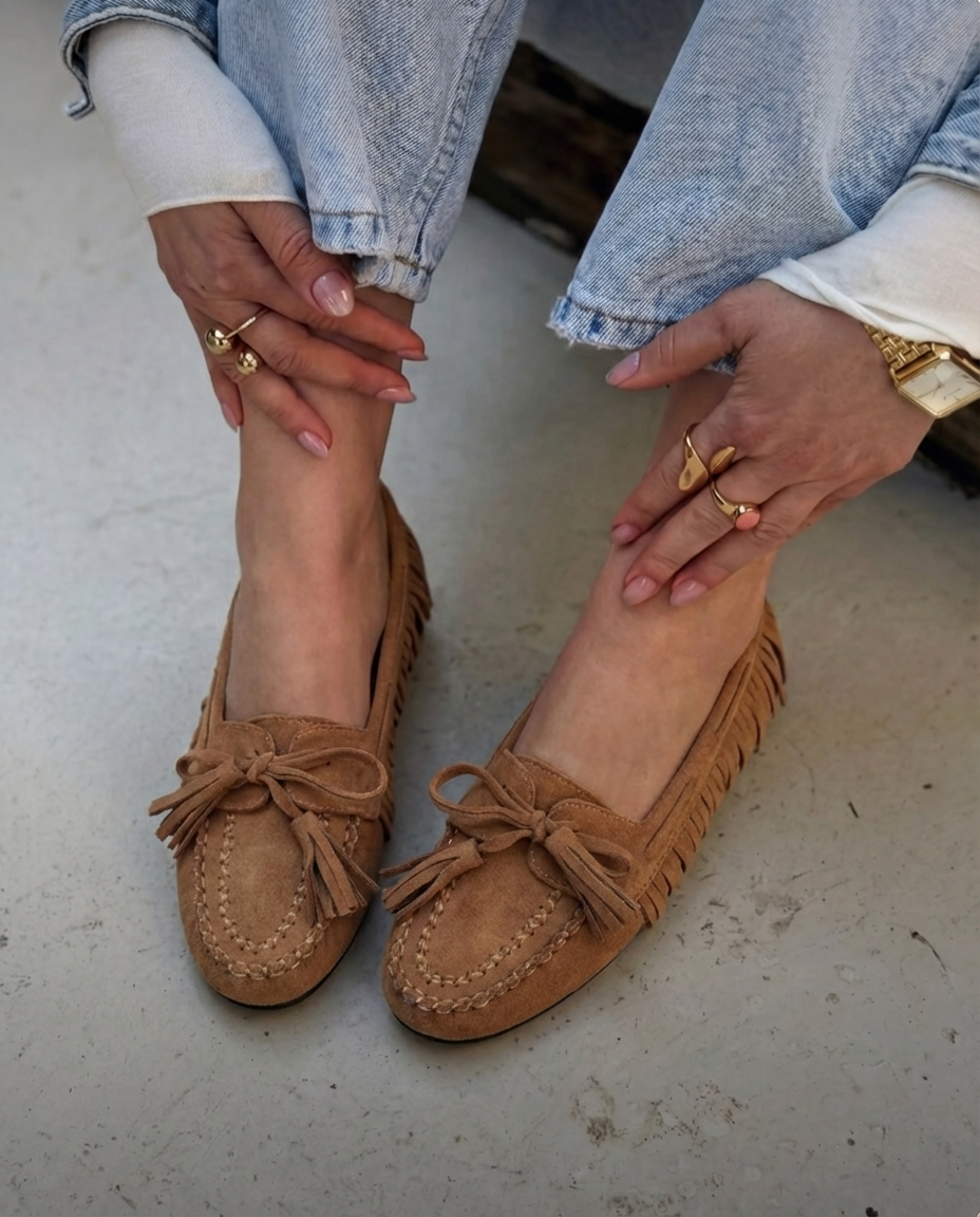 Nora khaki mokasyny