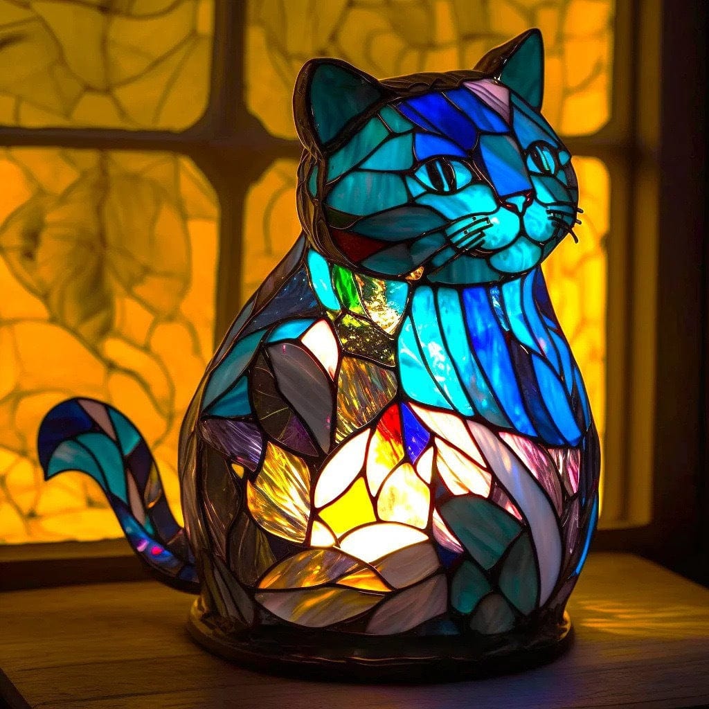 Niebieska Lampa Kocia Glow