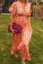 Faith | Elegancka Długa Sukienka z Kwiatami
