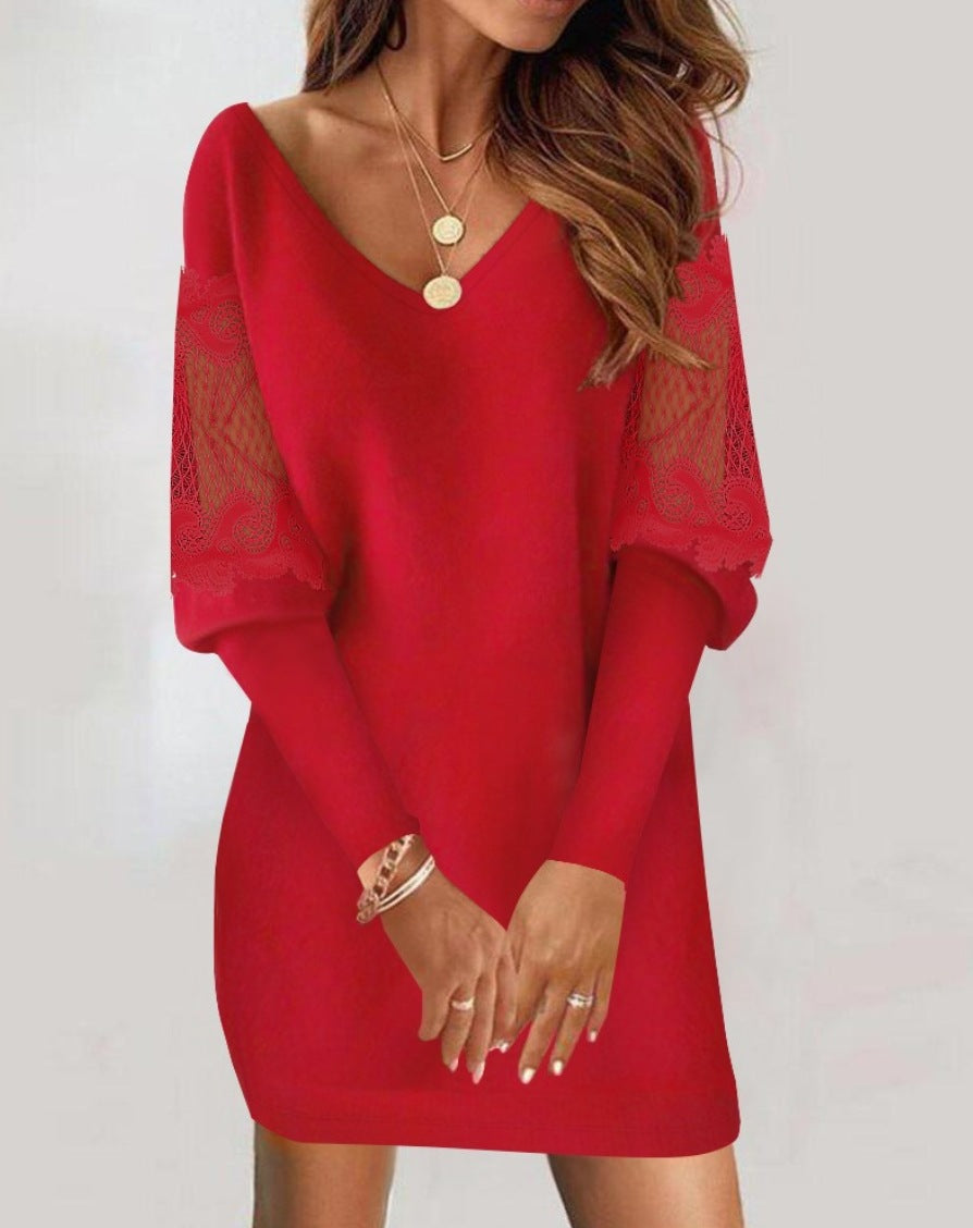 Noemie Vestido de Encaje para Mujer con Escote en V