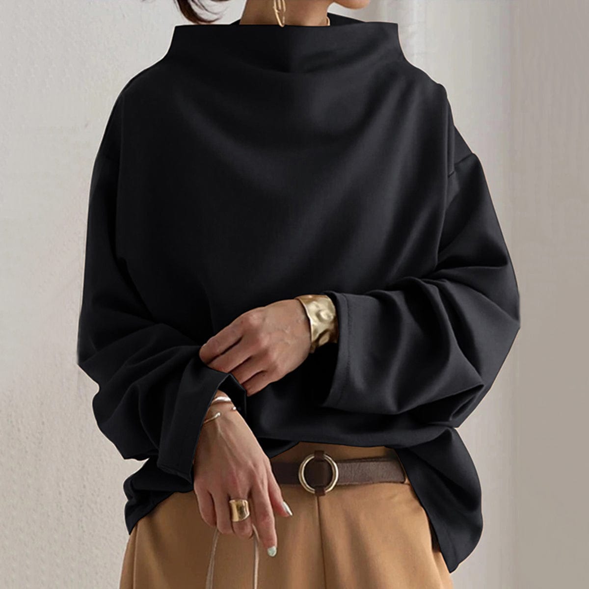 Lisa | Top z wysokim kołnierzem