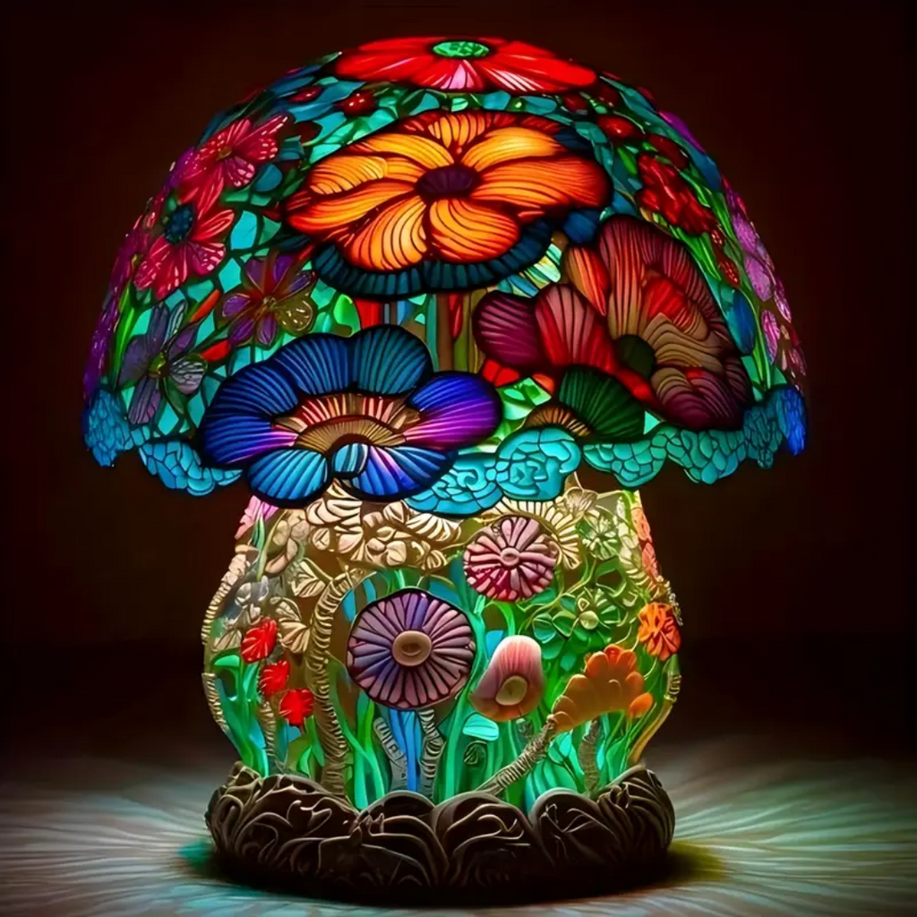 Lampa Grzybowa z Mrożoną Powierzchnią