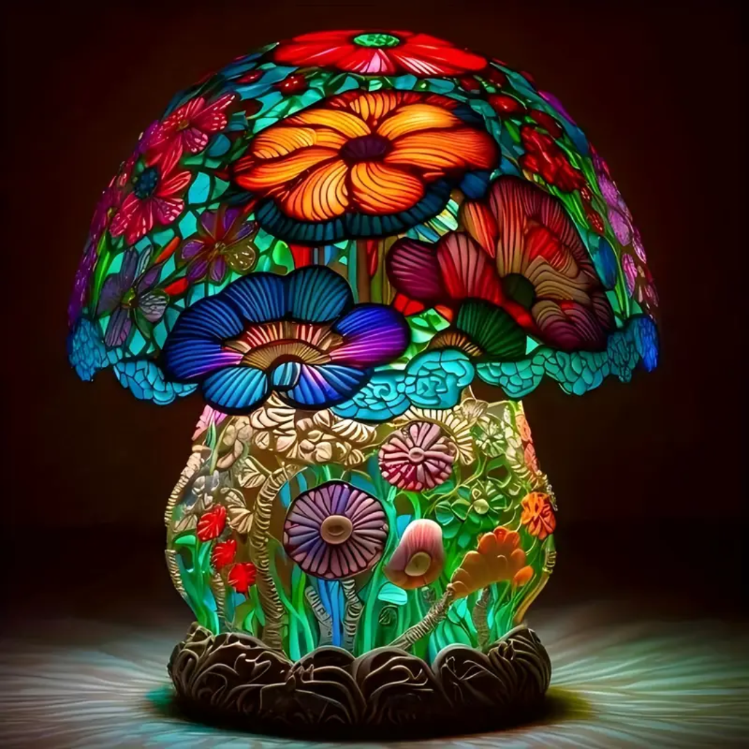 Lampa Grzybowa z Mrożoną Powierzchnią