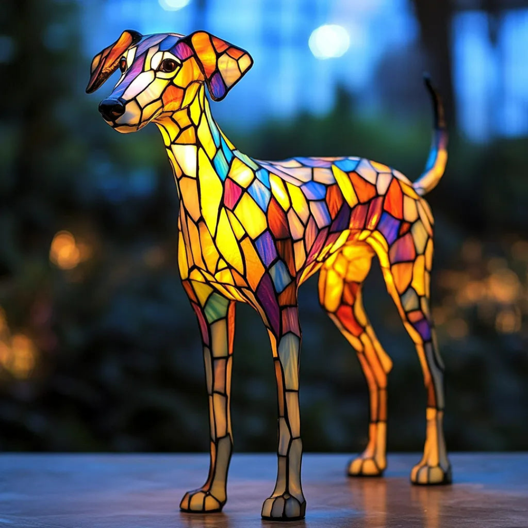 Lampa Witrażowa Inspirowana Whippetami