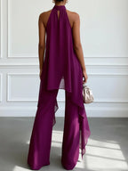 Viola | Elegante Conjunto Halter con Pantalones