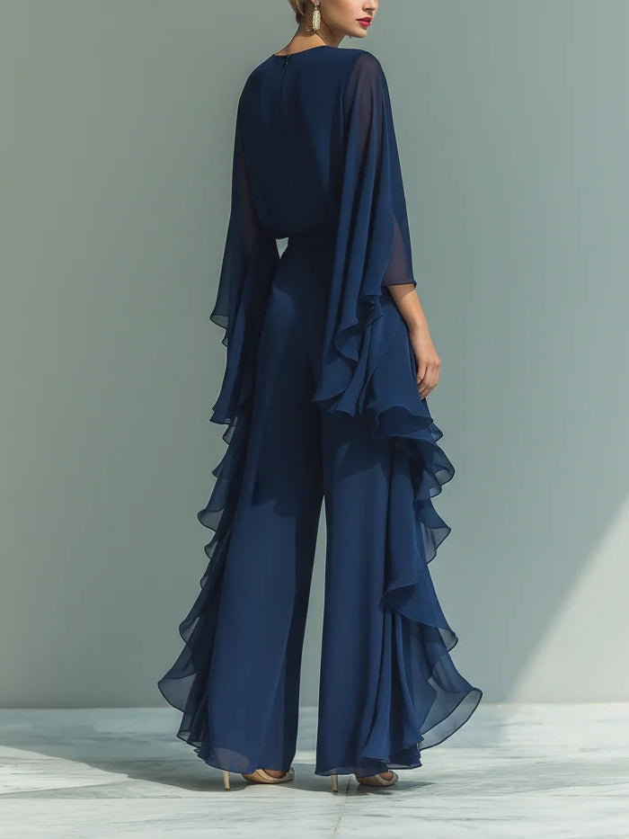Aurora | Elegante Conjunto de Chiffon con Detalles de Volantes