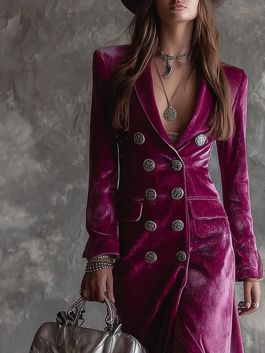 Victoria Vestido Blazer de Terciopelo