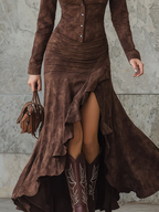 Valeria Vestido Largo con Volantes